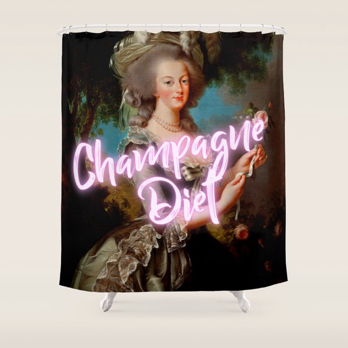 'Champagne Diet' Marie Antoinette Shower Curtain