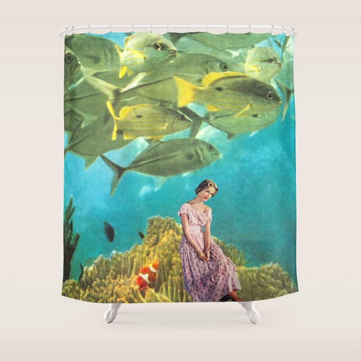 'It's Lonely Down Here' // Under the Sea Shower Curtain
