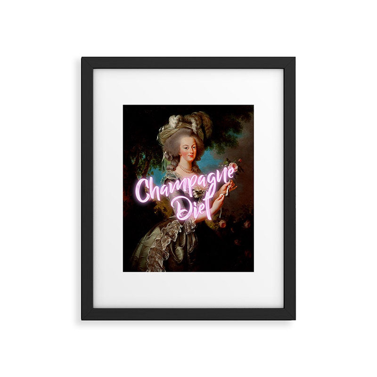 'Champagne Diet' Marie Antoinette Framed Art Print