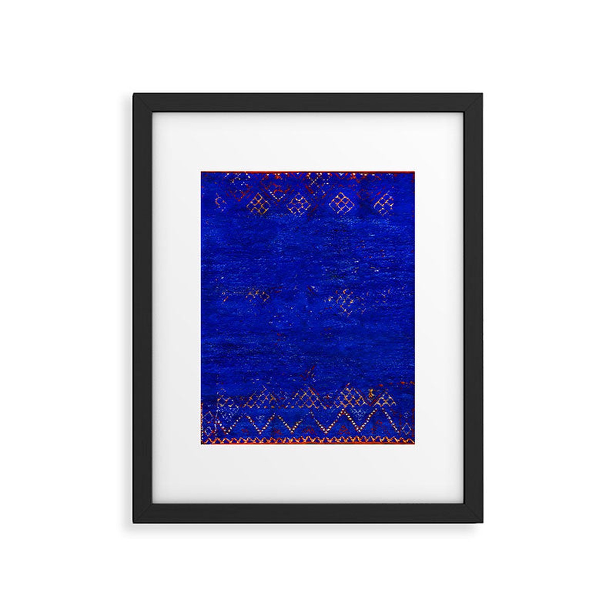-A5- Royal Calm Blue Bohemian Moroccan Artwork. Framed Art Print