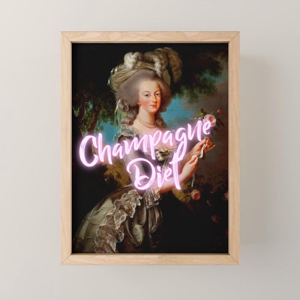 'Champagne Diet' Marie Antoinette Mini Art Print
