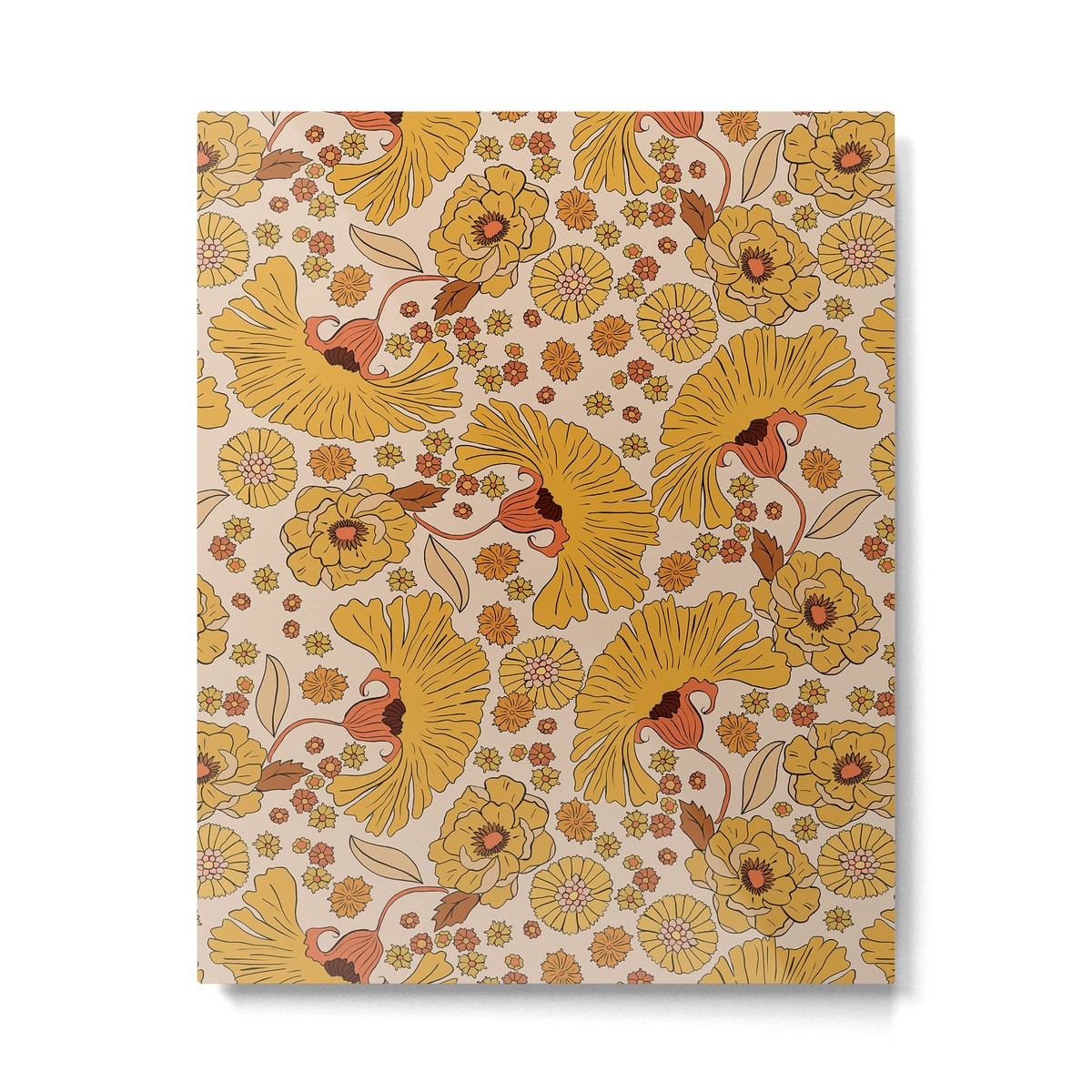 Hot Sale 70s Floral Pattern Metal Print