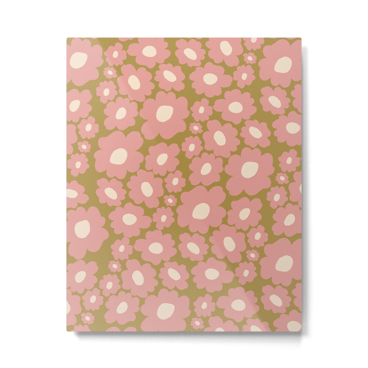 New Arrival 70s Retro Floral Metal Print