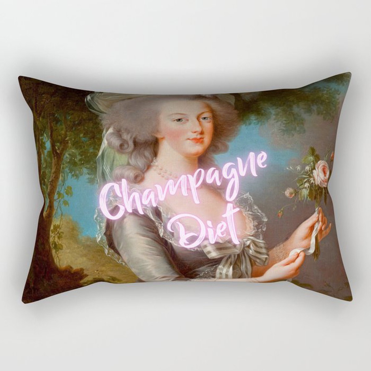 'Champagne Diet' Marie Antoinette Rectangular Pillow