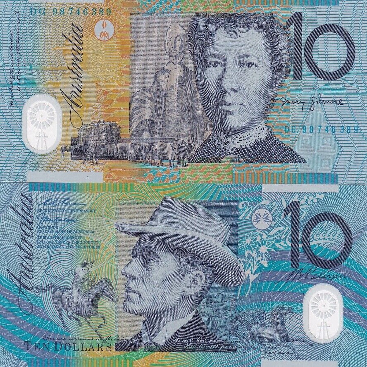Australia 10 Dollars 1998 P 52 b Polymer UNC