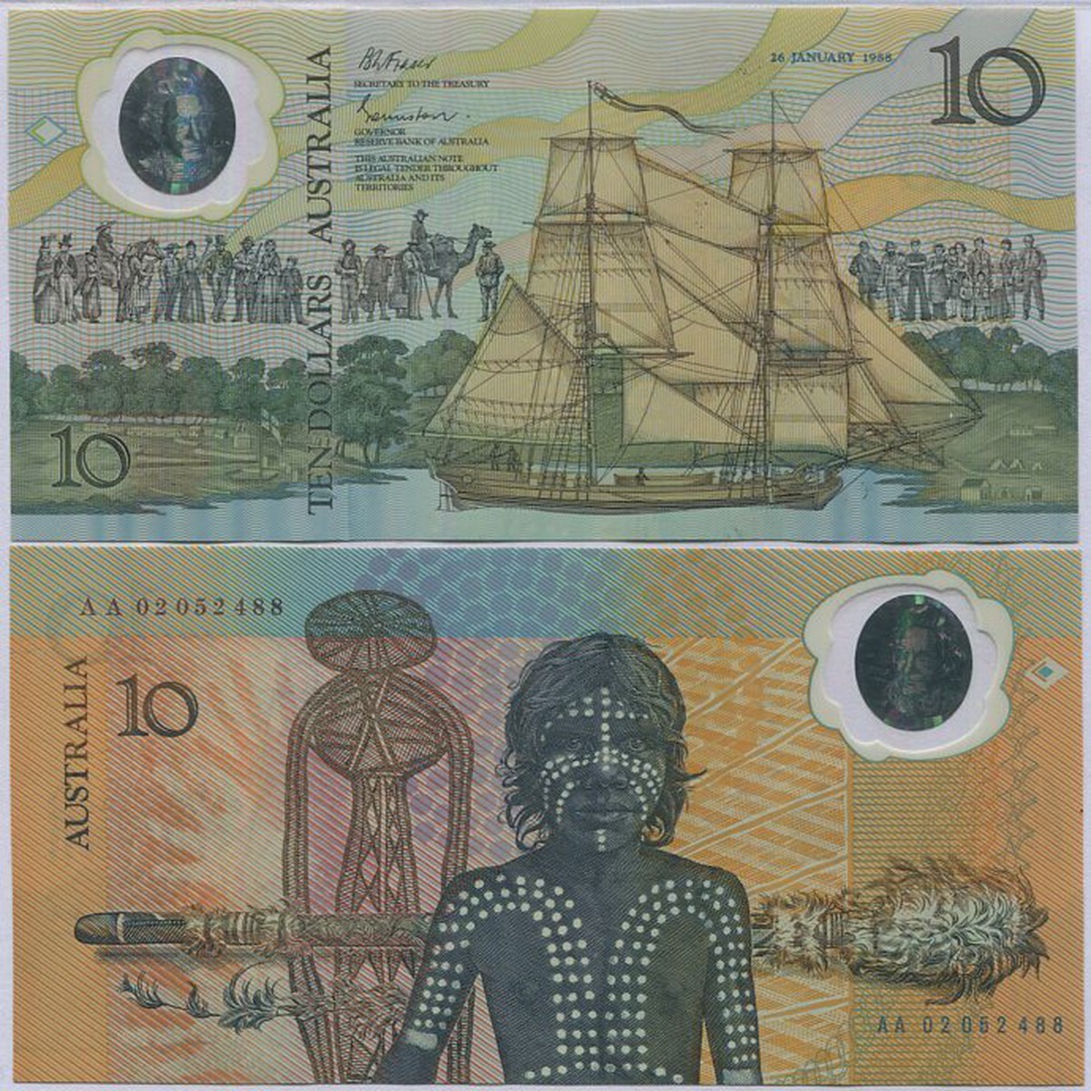 Australia 10 Dollars 1988 P 49 a Commemorative Polymer UNC