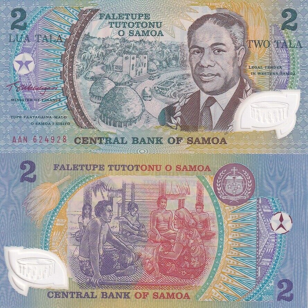 Western Samoa 2 Tala 1990 AAN Polymer P 31 e UNC