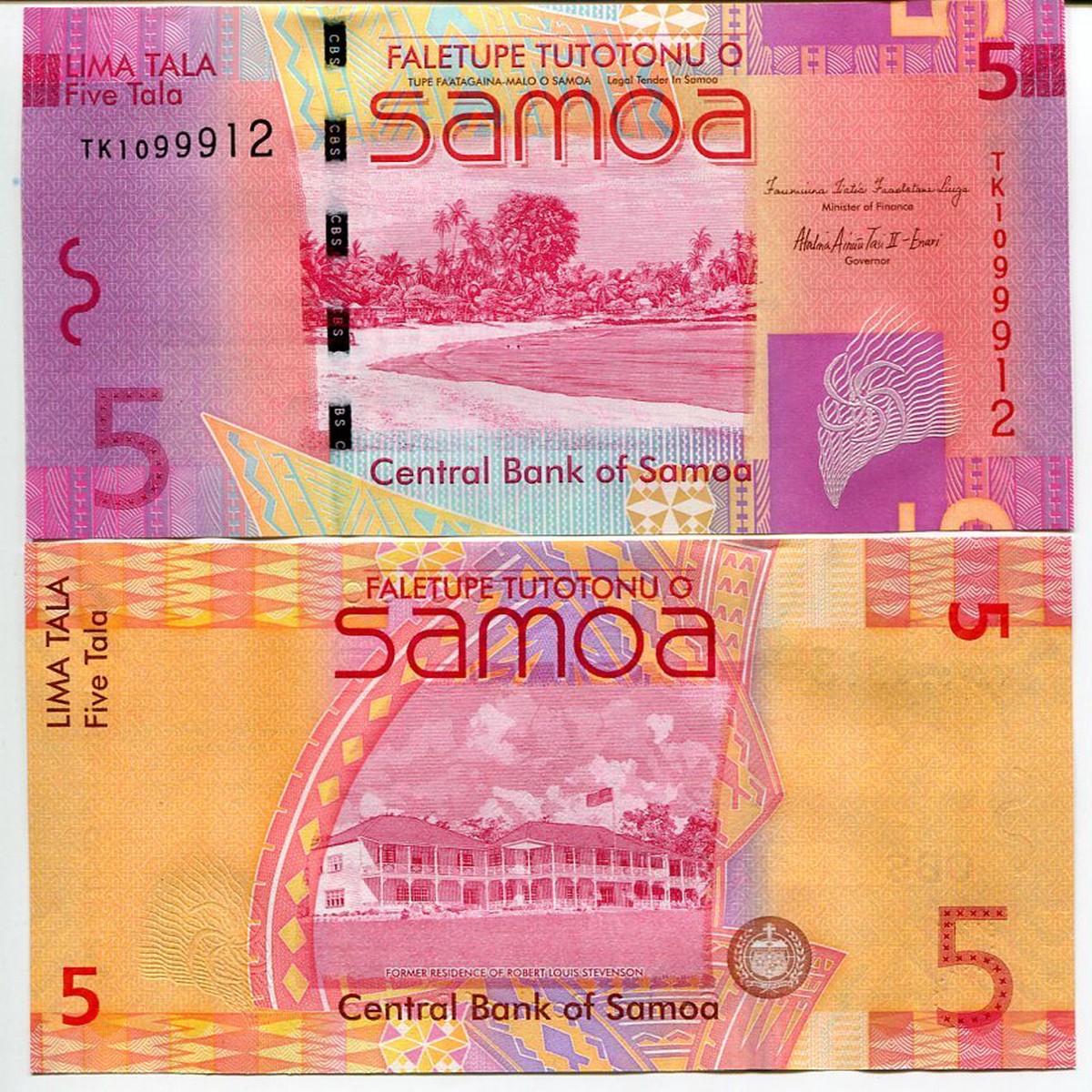 Western Samoa 5 Tala 2012 P 38 b UNC