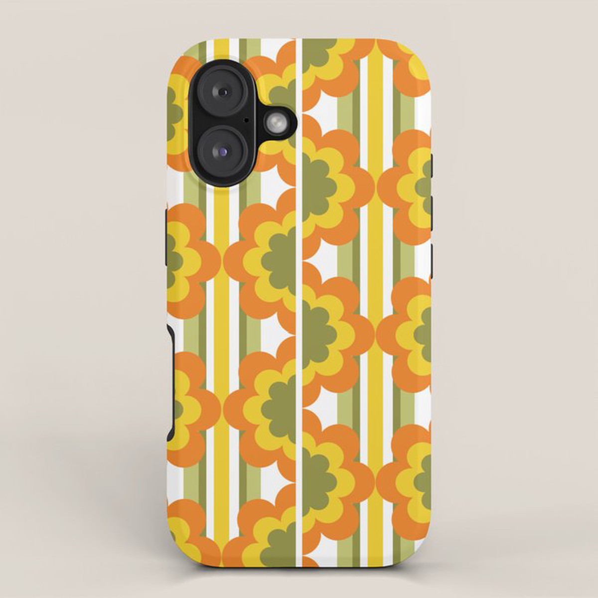 '70's Summer' Orange Yellow Green iPhone Case