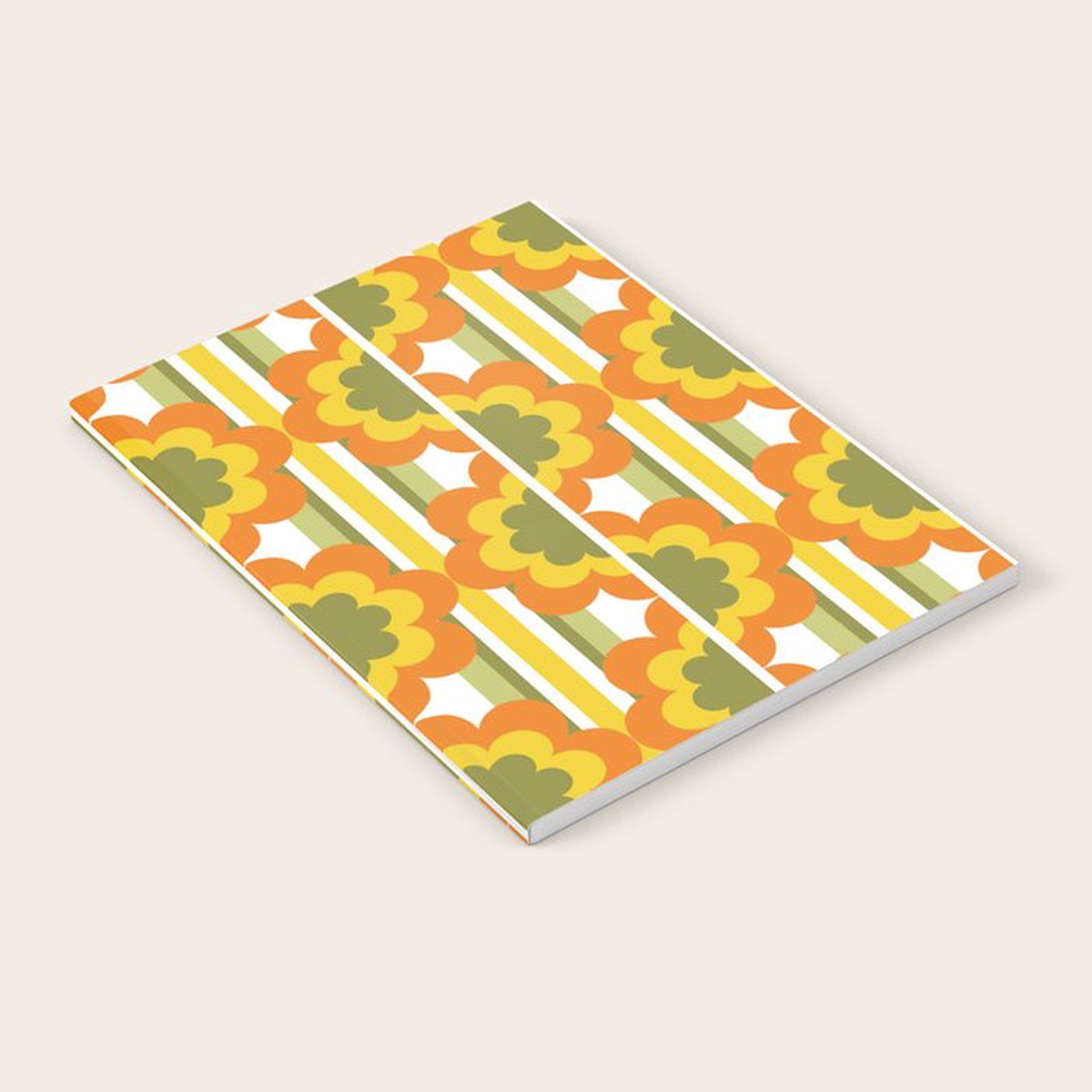 '70's Summer' Orange Yellow Green Notebook