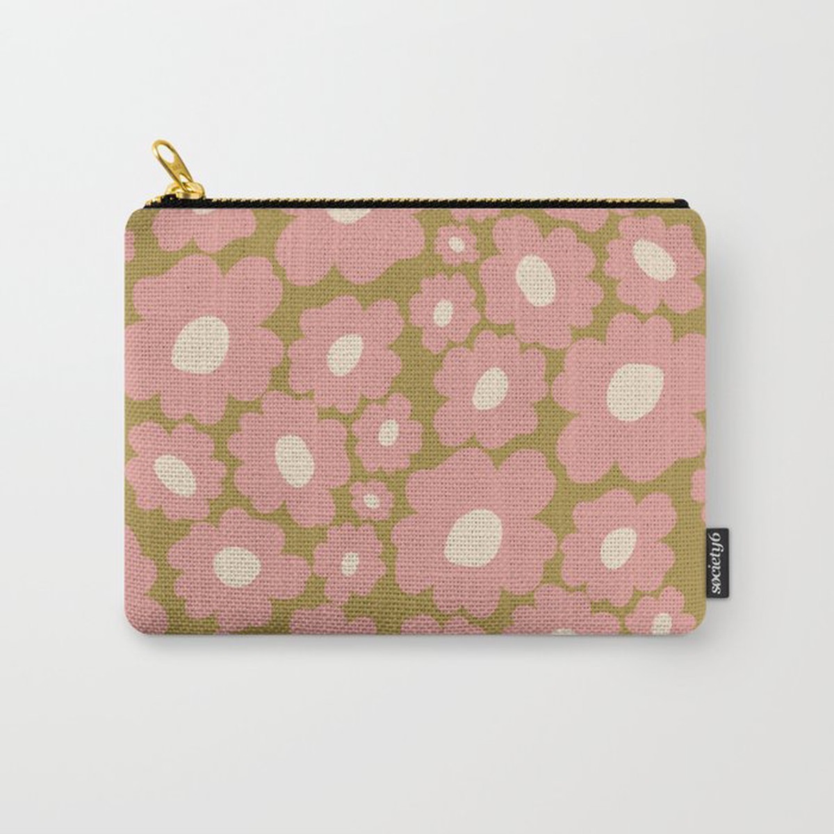 New Arrival 70s Retro Floral Carry All Pouch