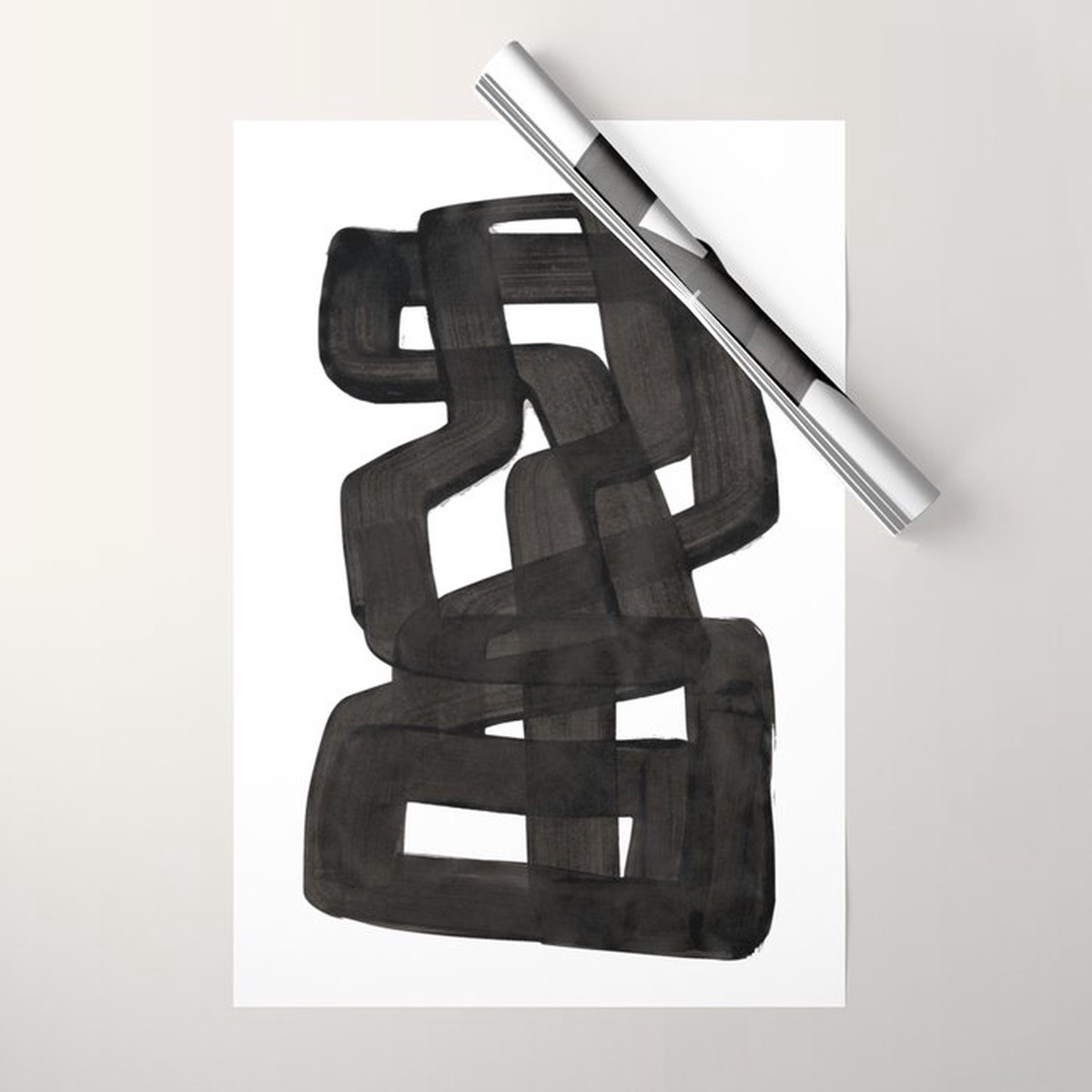 'Boulder' Mid Century Modern Fun Abstract Shapes Wrapping Paper