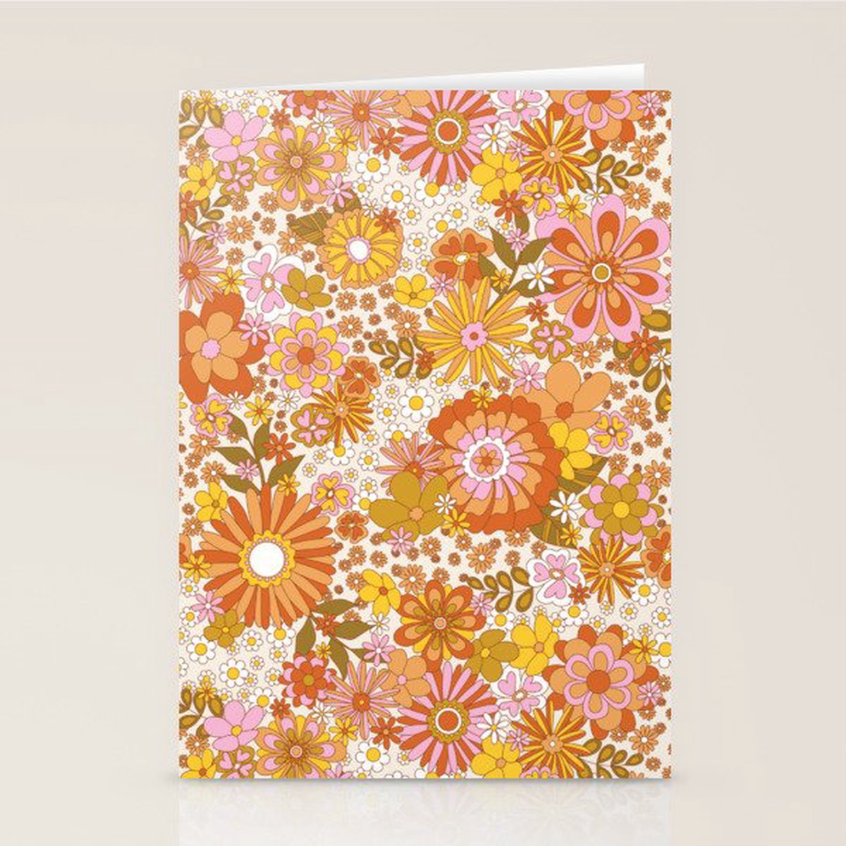 New Arrival 70s Floral Pattern Stationery Card