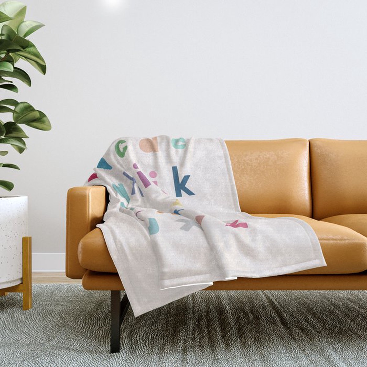 ABC alphabet art Throw Blanket