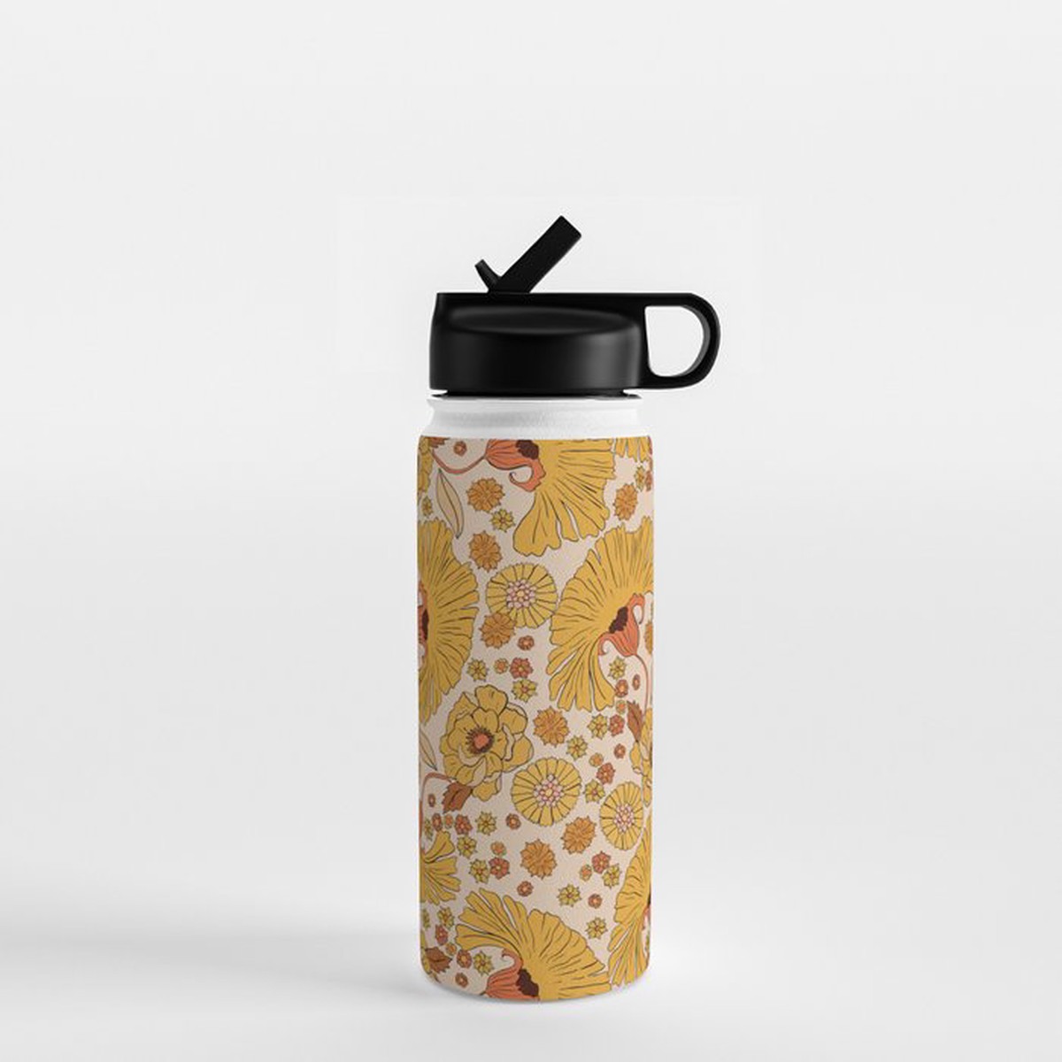 New Arrival 70s Floral Pattern Water Bottle