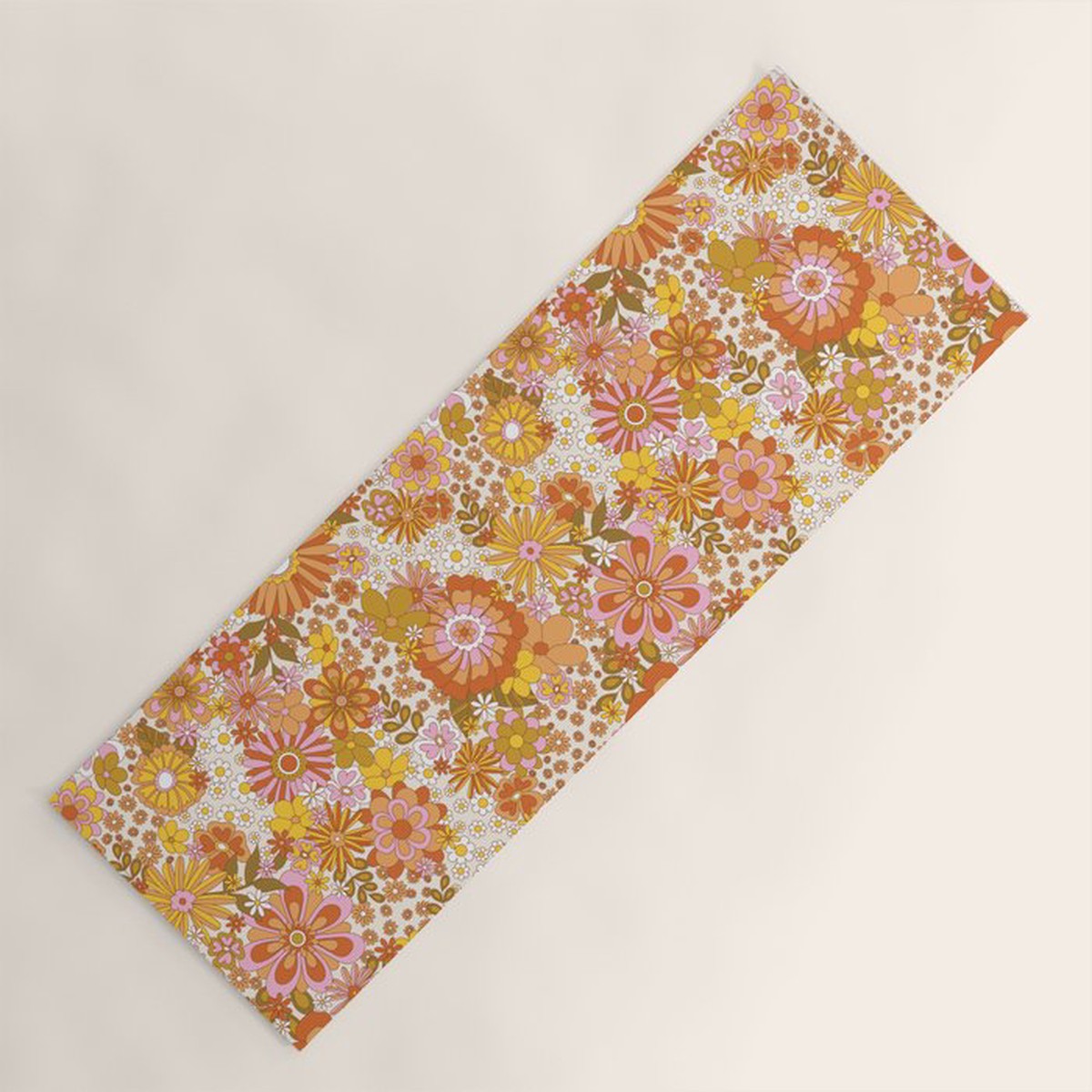 New Arrival 70s Floral Pattern Yoga Mat